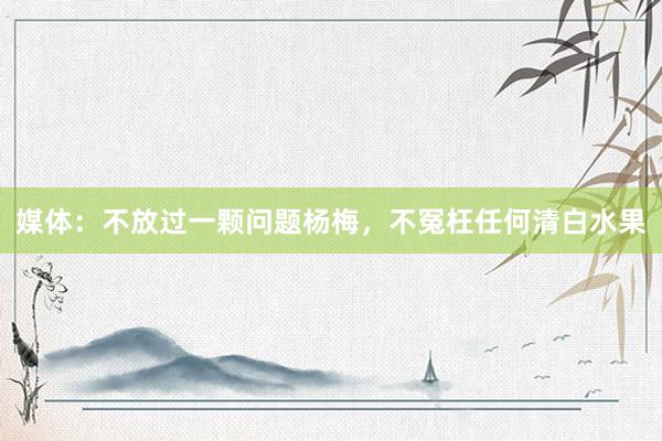 媒体：不放过一颗问题杨梅，不冤枉任何清白水果